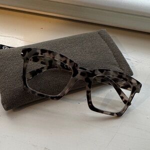 Peepers Leopard Print Square Glasses